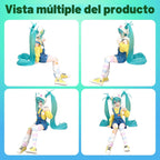 Juego de figuras de niña de estilo anime, 4 piezas de bonitas figuras de personajes sentados, figuras coleccionables de PVC de 5.1 a 5.9 pulgadas, decoración de escritorio para fanáticos y