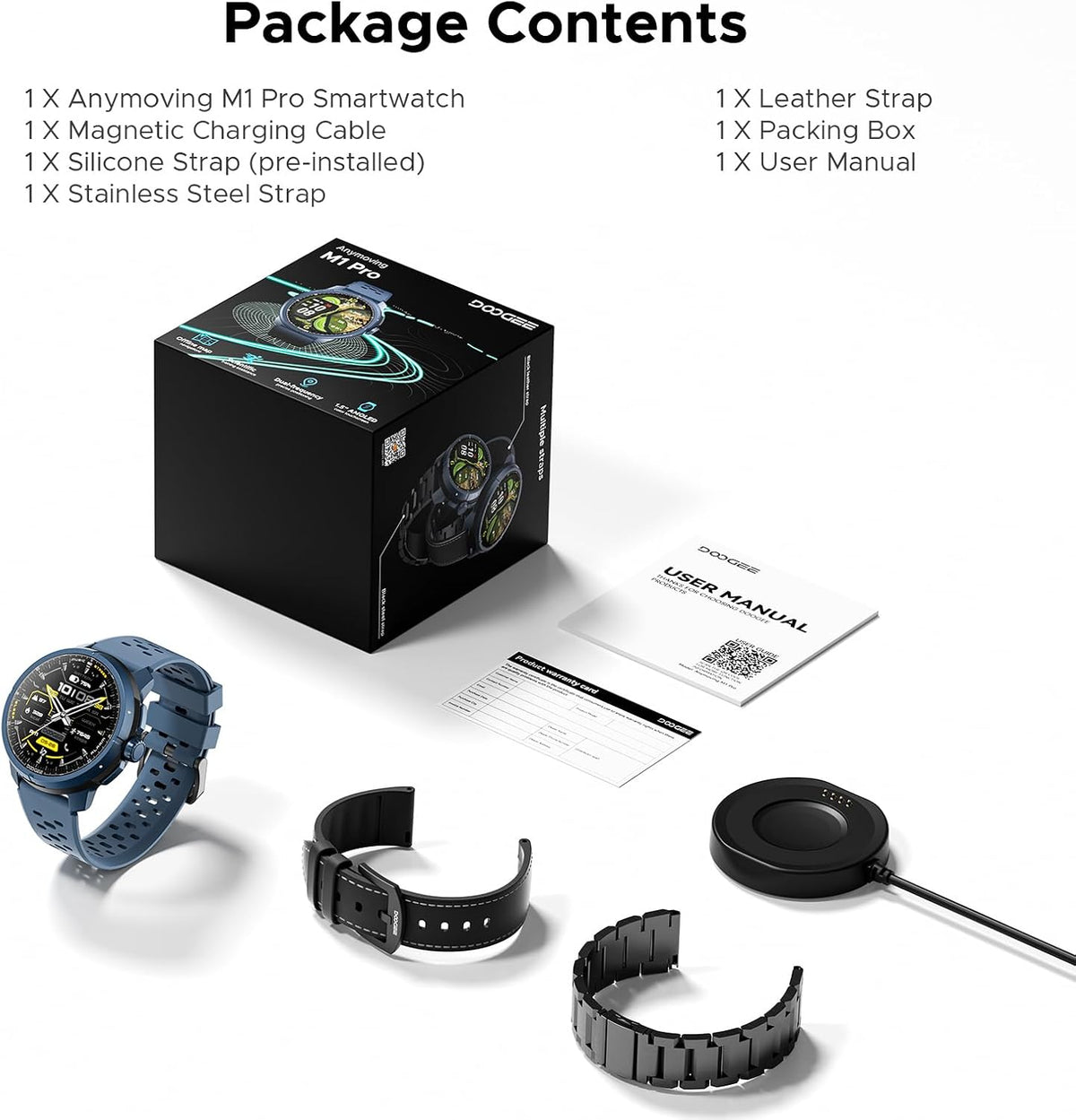 ANYMOVING M1PRO Reloj inteligente, GPS de doble banda y