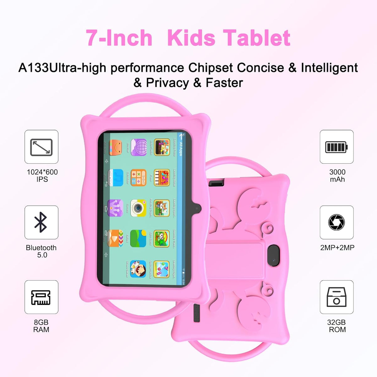 BYANDBY Tablet 2025 para niños, tablet Android 14 de 7 pulgadas par...