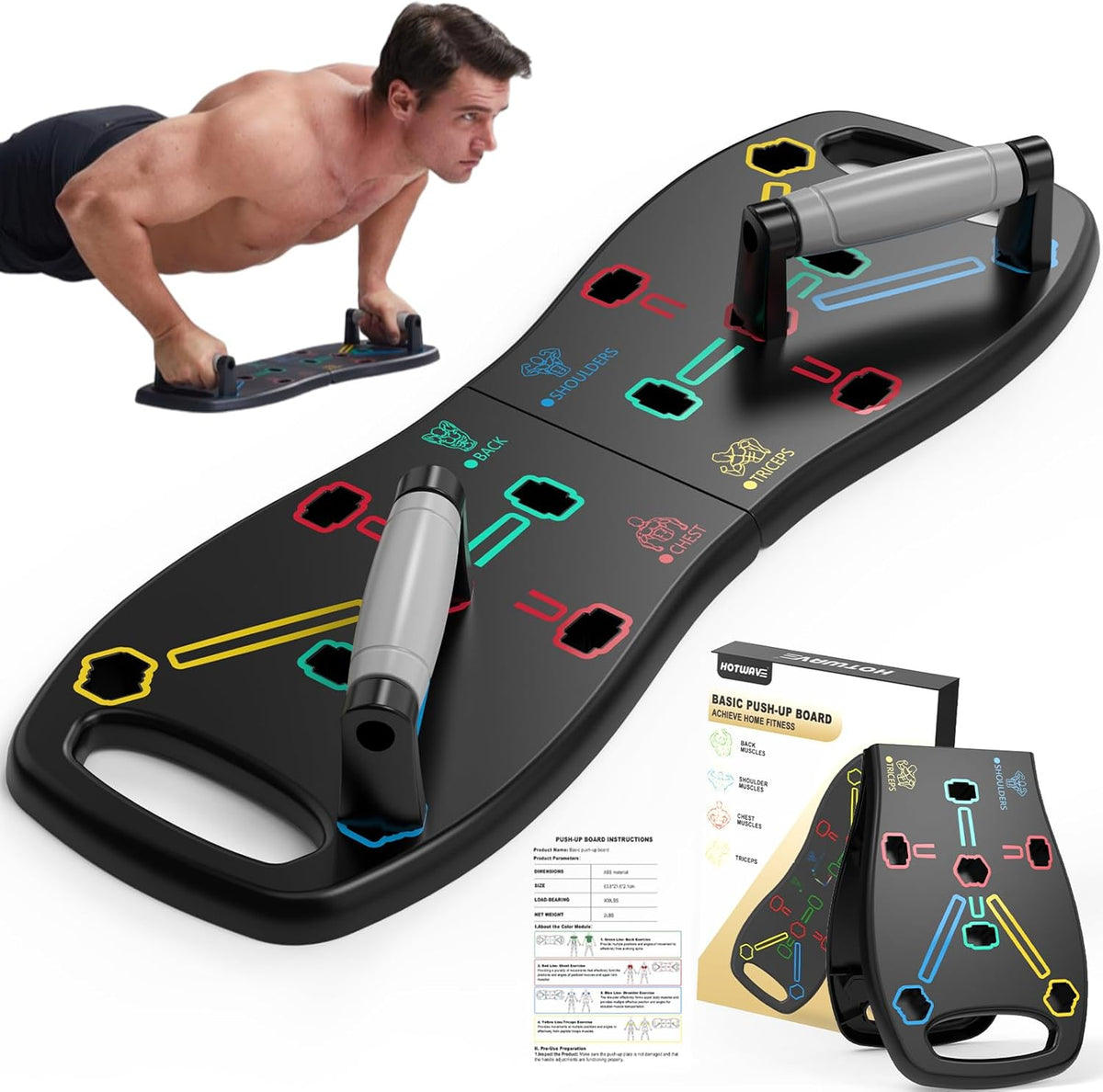 Banco de Flexiones, Tabla Portátil para Flexiones para Hombre, Barra de Flexiones Plegable