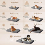 EHEYCIGA Cama extra grande para perro, lavable con funda extraíble, camas ortopédicas para perros, colchón para perro, gris, 44.1 x 31.9 x 3.0 in