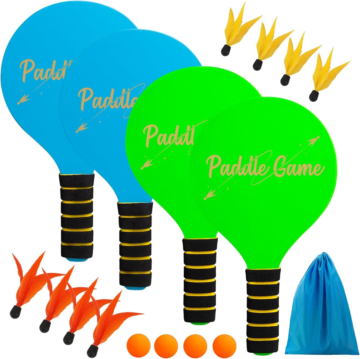 Juego de pelota de remo de playa, juego de bádminton, juegos al aire libre