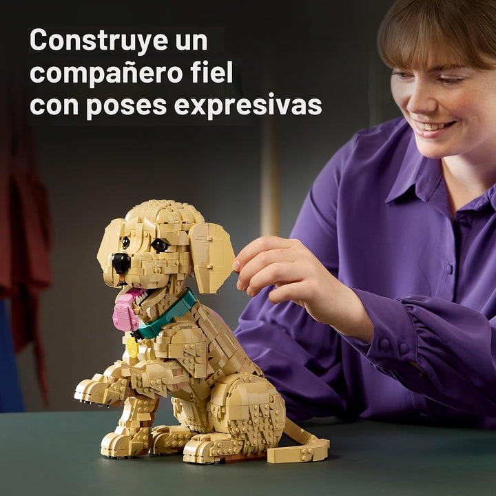 LEGO Icons Golden Retriever - Juego de construcción de cachorros pa...