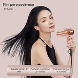 LURA Secador de pelo de viaje de doble voltaje con difusor, secador...