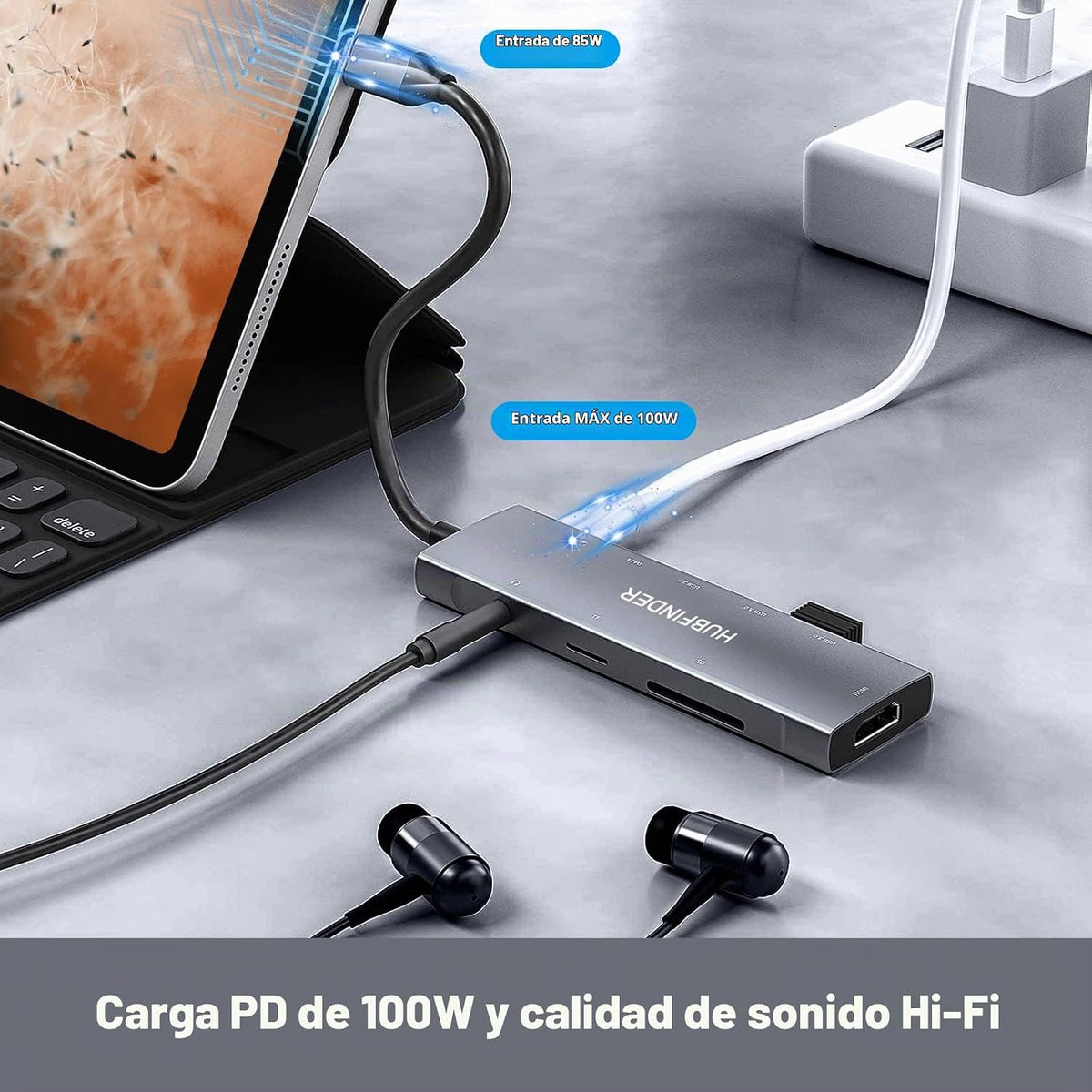 HUBFINDER, hub USB 3.0 de 3 puertos