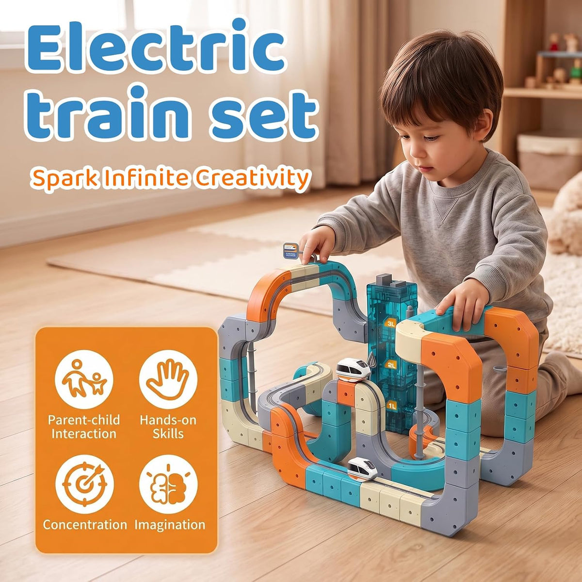 Conjuntos de tren, conjunto modular de pistas de cubo de bricolaje