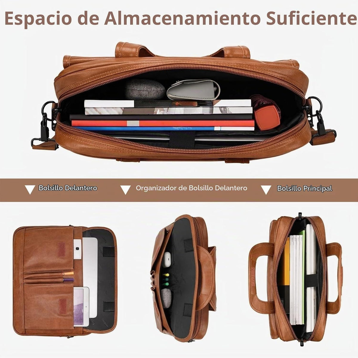 Taygeer Bolsa de cuero para laptop para hombre, maletín de negocios...