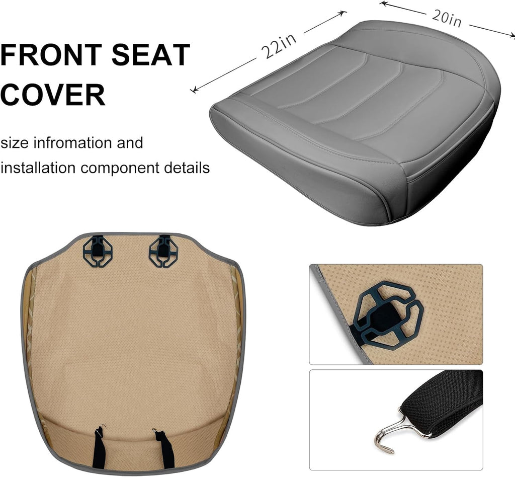 Funda de Asiento de Automóvil para Lujo y Comodidad - Cuero PU, Antideslizante, Protección de Envoltura Completa con Bolsillo de Almacenamiento para Cojín Inferior - Ajuste Universal para el