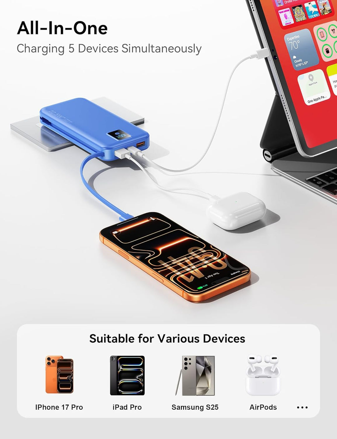 Cargador portátil, cargador de batería de carga rápida de 12000 mAh...