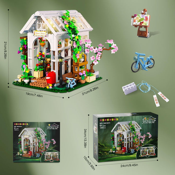 HOGOKIDS Juego de construcción de casa de flores con luz