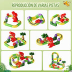 Juego de tren magnético de dinosaurio para niños de 3 a 5: 115 piezas 3D Infinity Racer Cube pistas antigravedad riel eléctrico de tren de pistas de regalos de cumpleaños juguetes para niños