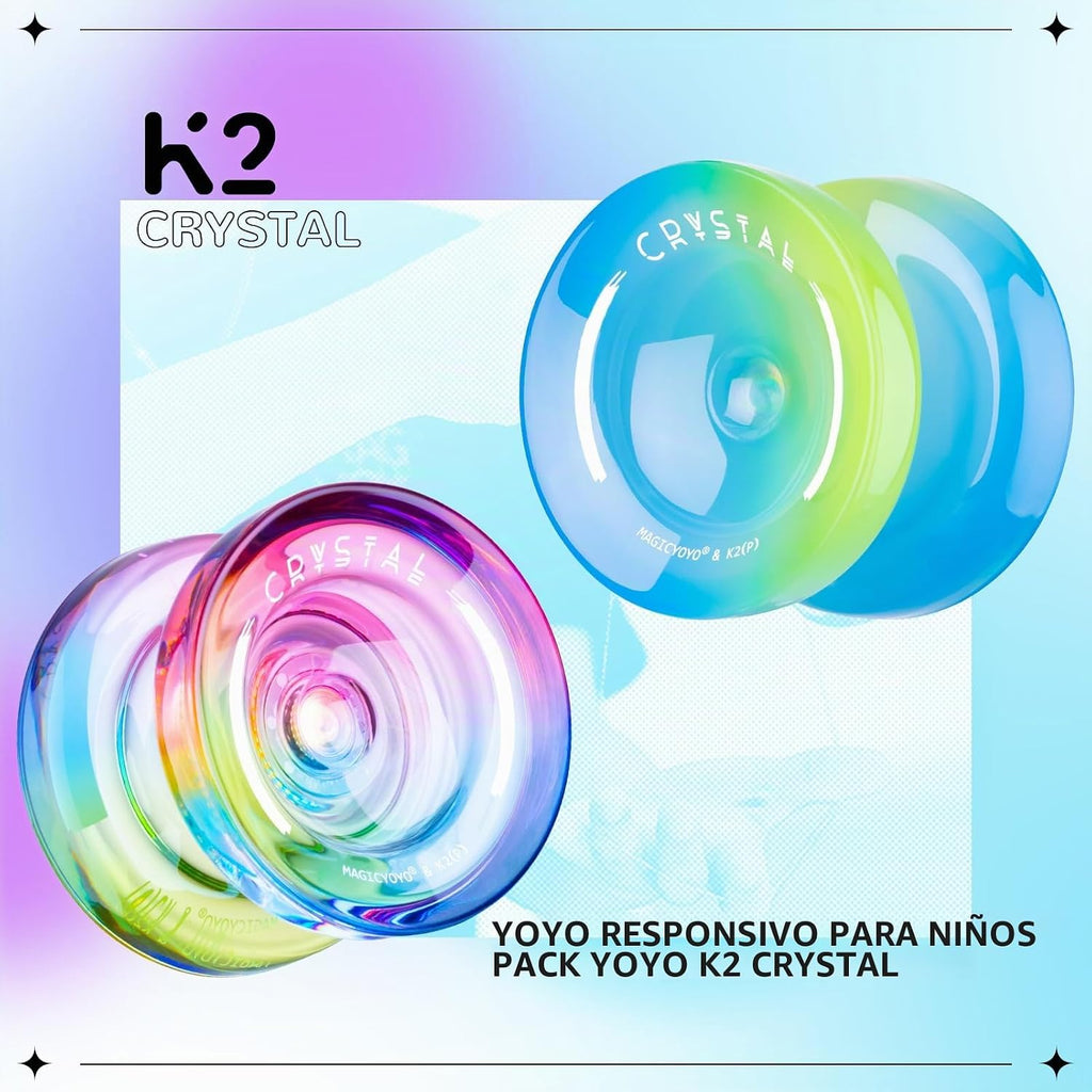 K2 Yoyo Crystal - Yoyo profesional sensible para niños principiantes