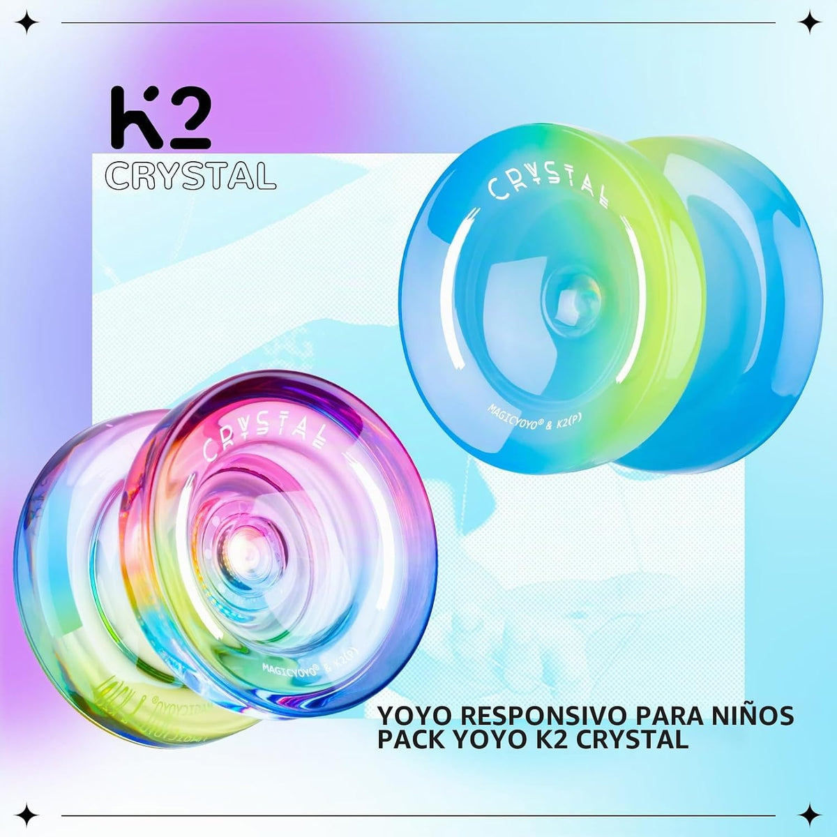 K2 Yoyo Crystal - Yoyo profesional sensible para niños principiantes