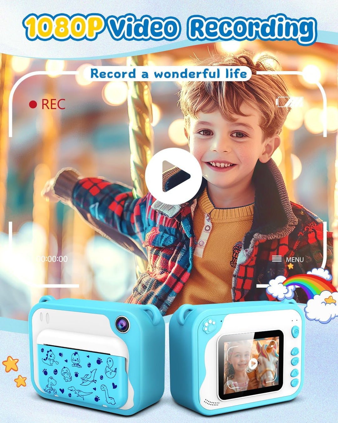 Cámara de impresión instantánea para niños, cámara de impresión ins...