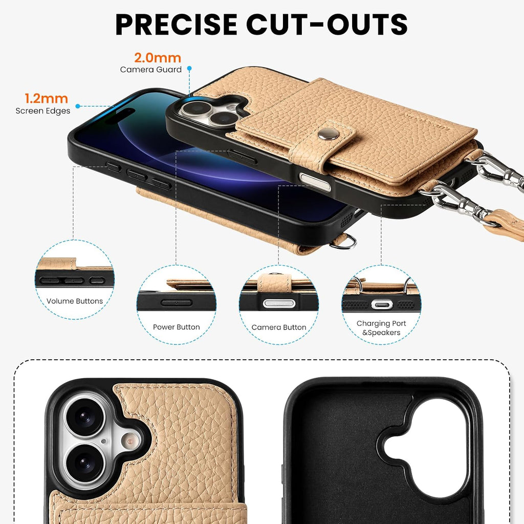 Caja Del Teléfono De La Cartera Del Crossbody Del Cuero Genuino