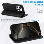 SHIELDON Funda tipo cartera de piel auténtica para iPhone 16 Pro de 6.3