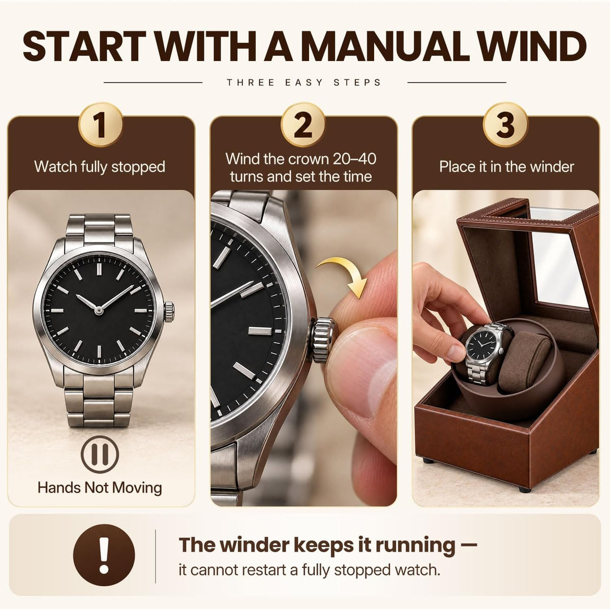 Mcbazel Bobinador de Reloj para Relojes Automáticos, Caja de Bobinador Automático Doble con Motor Silencioso Fabricado en Japón, Caja de Almacenamiento y Visualización Automática de Reloj de Muñeca