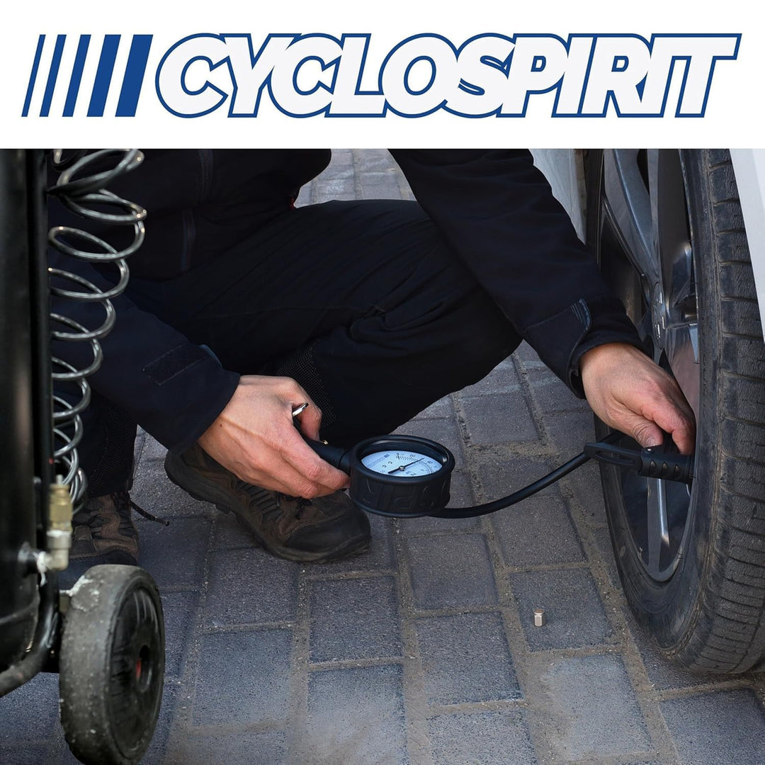 CycloSpirit Inflador Presta y Schrader para Compresores de Aire, Po...