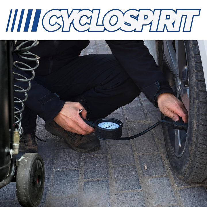 CycloSpirit Inflador Presta y Schrader para Compresores de Aire, Po...