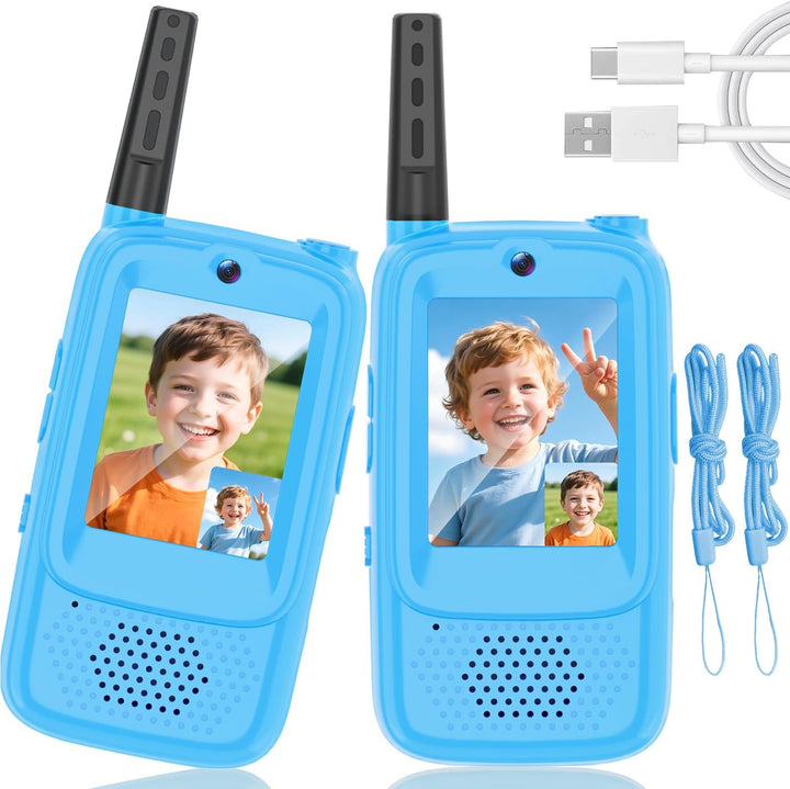 Walkie Talkies de Video para Niños, Paquete de 2 Walkie Talkies Rec...