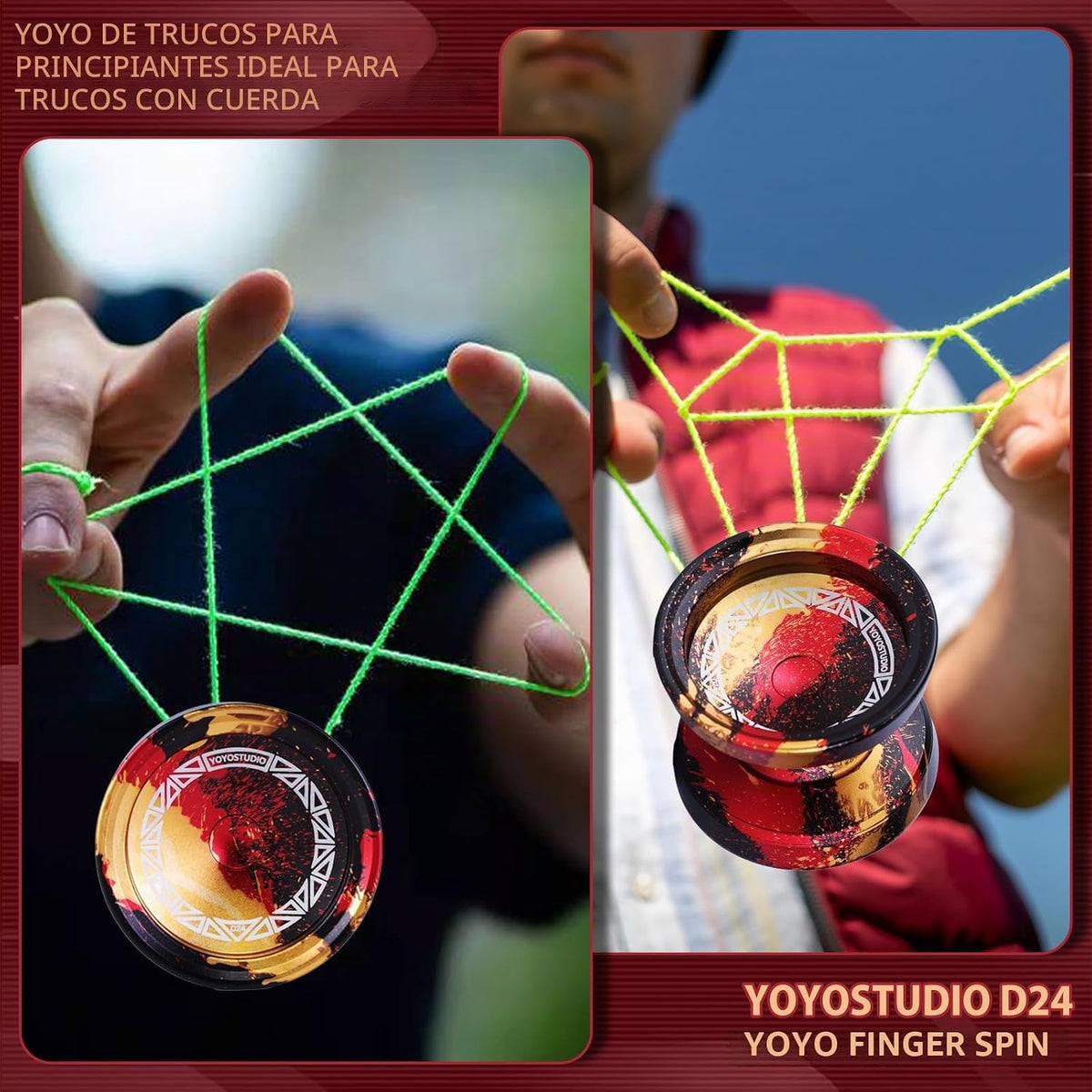YOYOSTUDIO D24 Yoyo profesional de giro de dedo, yoyo sensible para niños