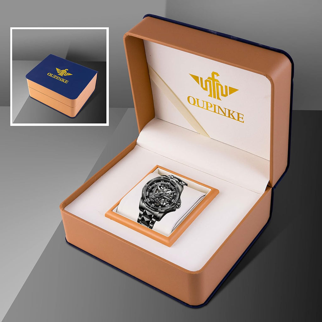 OLEVS Relojes de Lujo para Hombres, Gran Acero Inoxidable, Cuarzo Analógico, Resistente al Agua