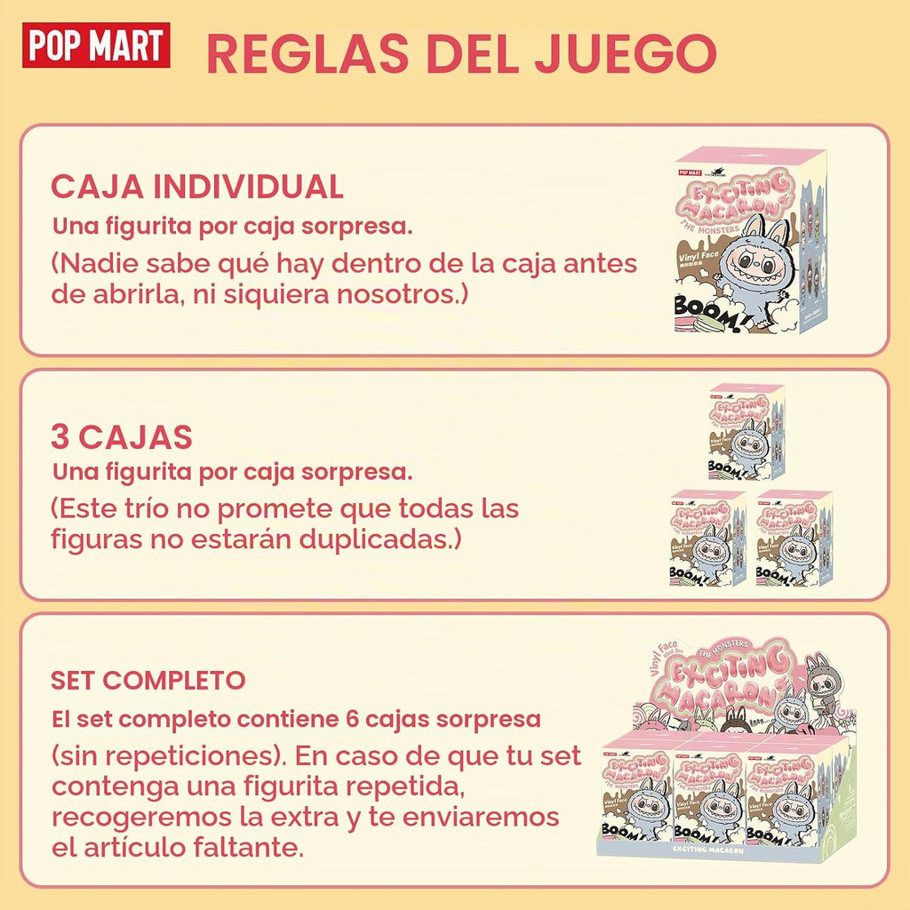 POP MART Monsters - Exótica Macarons Vinyl Plush Blind Box, Caja Individual