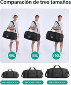 BAGSAMRT - Bolsa de lona plegable para viajes, bolsa de viaje para hombres, mochila de viaje 4 en 1, bolsa de transporte para fin de semana, Verde