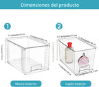 Vtopmart Paquete de 4 cajones de almacenamiento apilables grandes