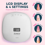 Secador de uñas con gel con LED de 48 W UV y sensor (blanco), de Sunuv