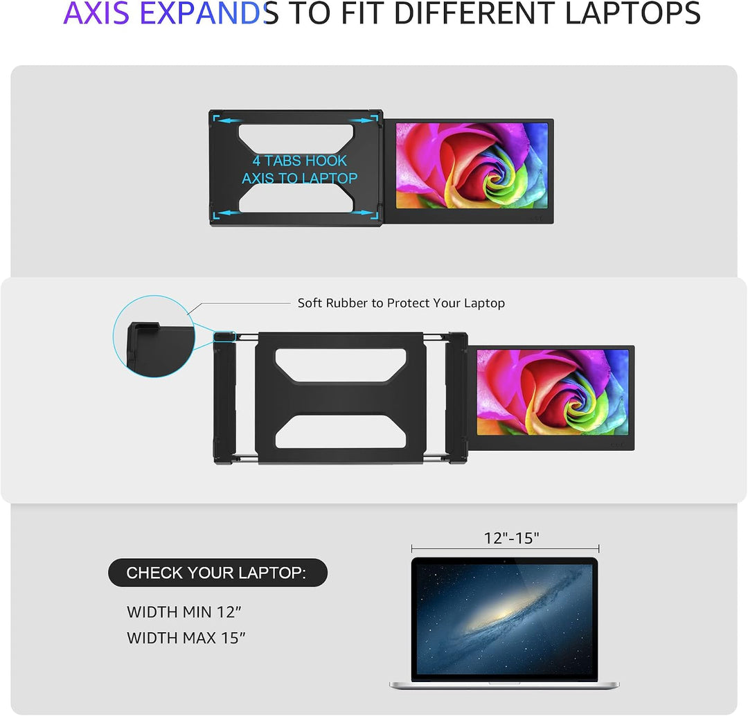 CIDETTY Nuevo monitor portátil de 12" para laptop, extensor de...