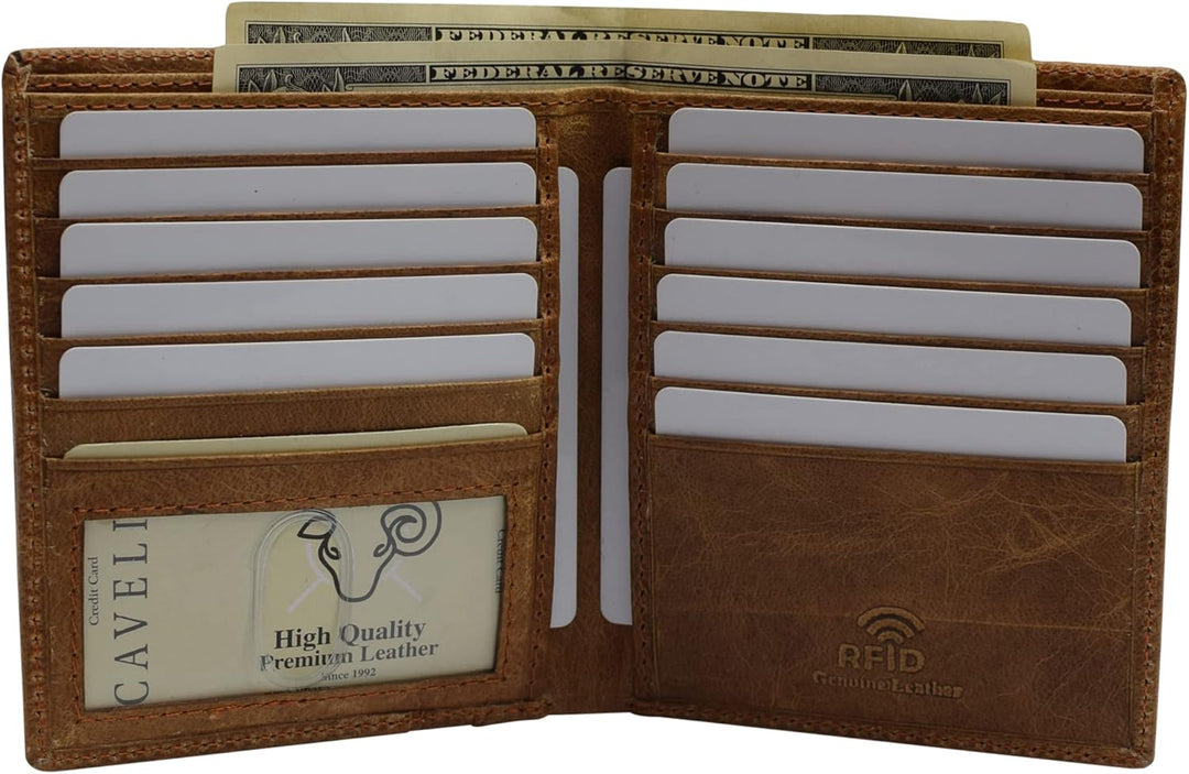 Swiss Marshall Cartera europea de piel de cordero con bloqueo RFID...