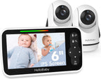 HelloBaby Monitor de Video para Bebés con Pantalla Grande IPS, 6 pulgadas
