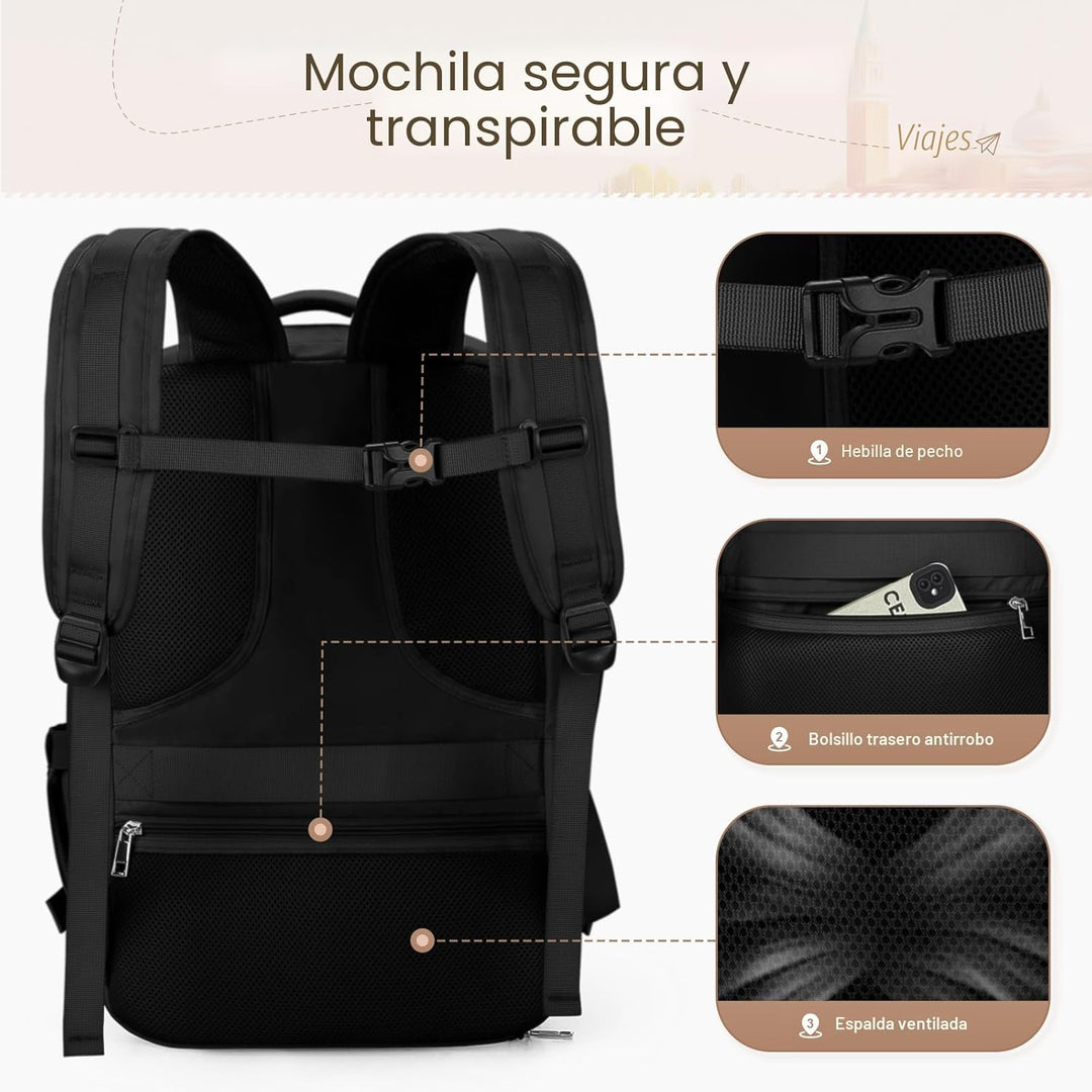Maelstrom Mochila de viaje para mujeres y hombres, mochila impermea...