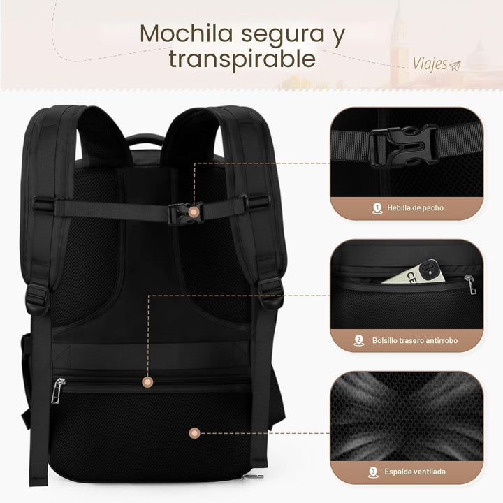 Maelstrom Mochila de viaje para mujeres y hombres, mochila impermea...