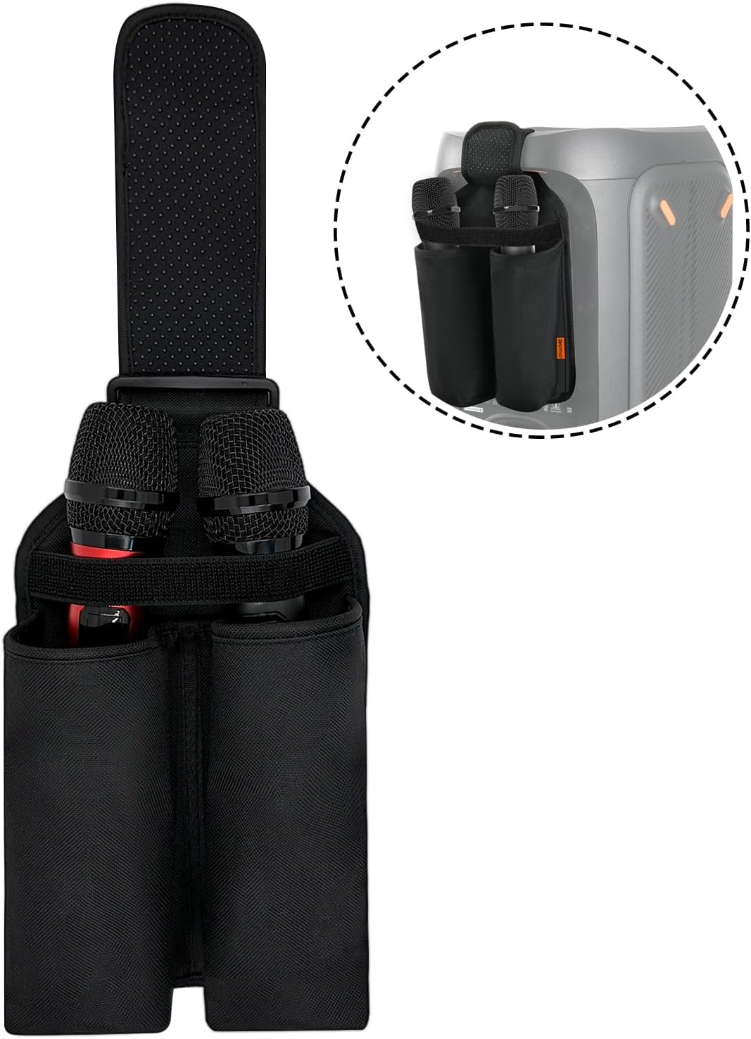 YOTESO Funda de micrófono inalámbrico, soporte de micrófono doble y...