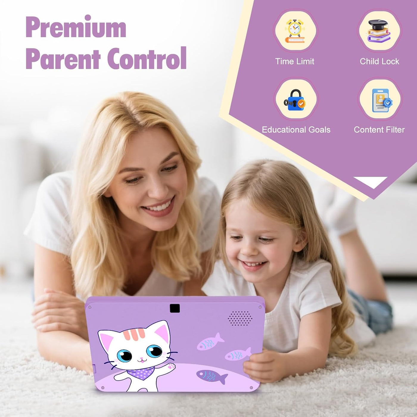 Tablet para niños de 7" con control parental, tabletas WIFI par...