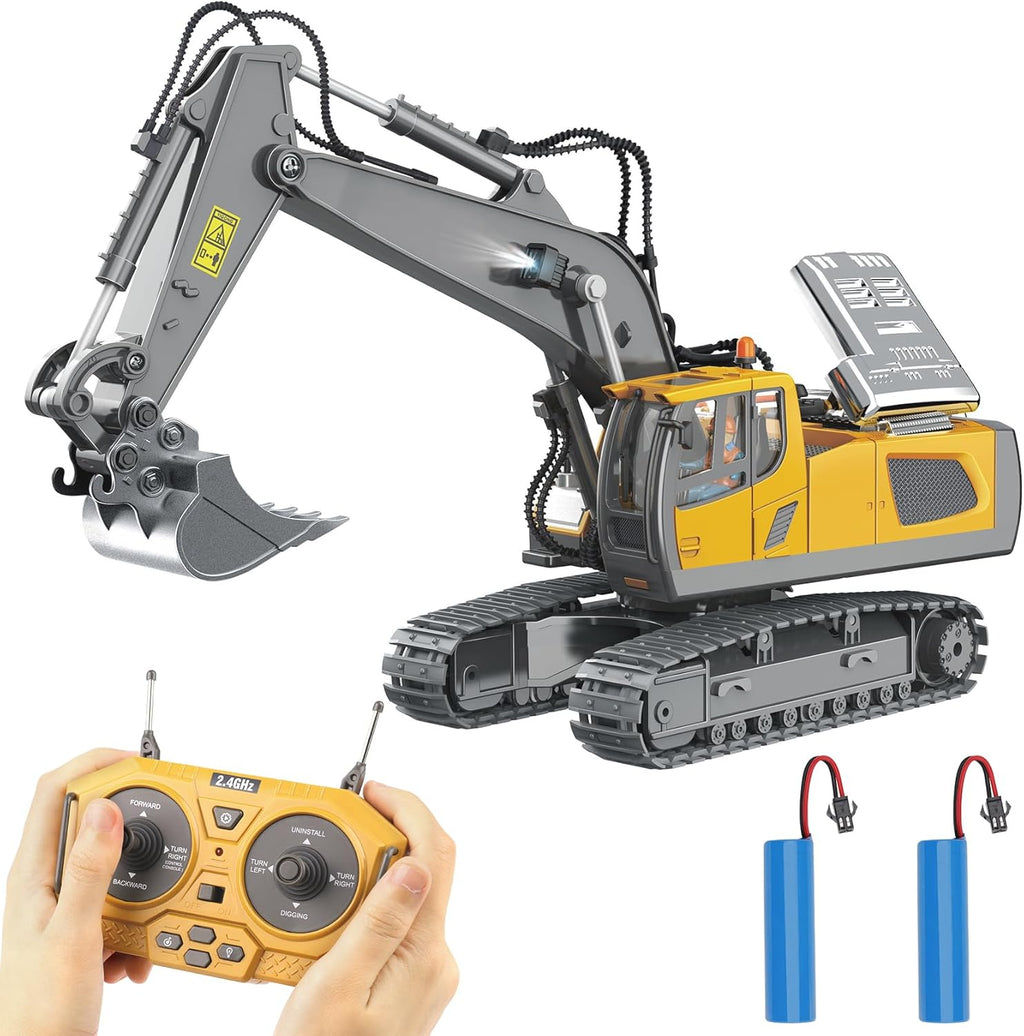 PREPOP Juguete de Excavadora con Control Remoto para niños, Excavadora de control remoto