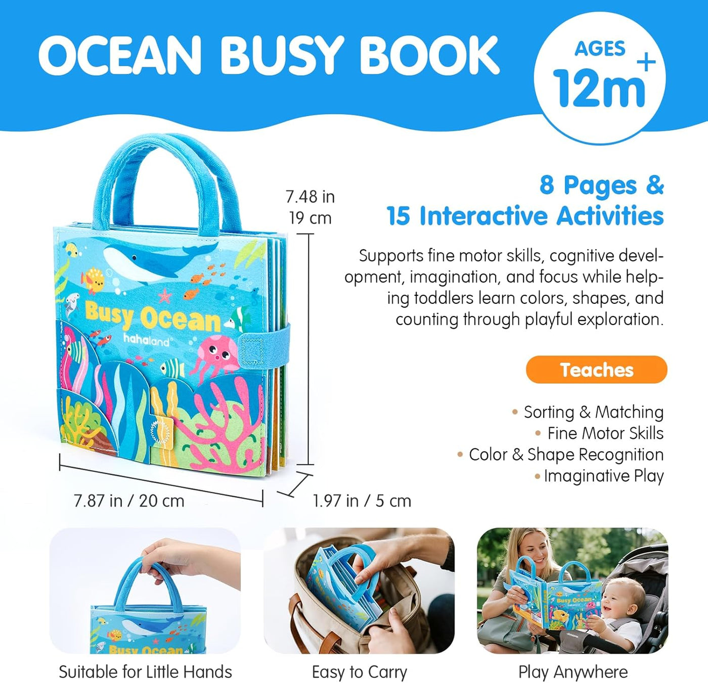 hahaland Libro de actividades sensoriales Montessori para