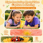 Microscopio 1000X para niños, pantalla de 2 pulgadas, microscopio Wonder Quest, microscopio digital de mano, lupa educativa, regalos de cumpleaños de Navidad para edades de 3, 4, 5, 6, 7, 8, 9, 10