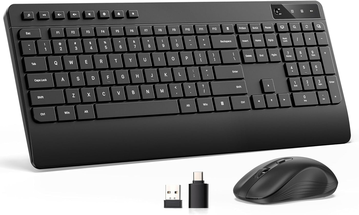 Combo silencioso de teclado y mouse inalámbricos: mouse silencioso...