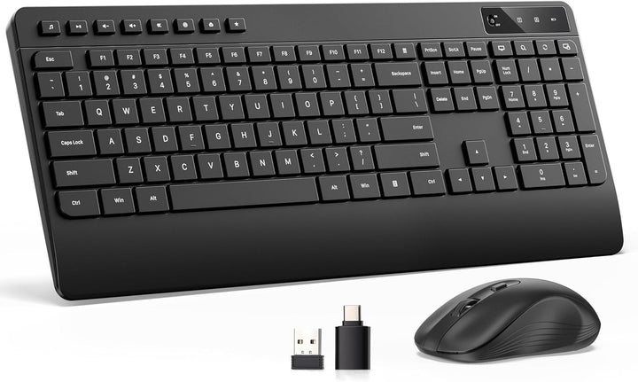 Combo silencioso de teclado y mouse inalámbricos: mouse silencioso...