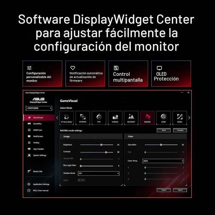 ASUS ROG PG27UCDM Monitor de juegos OLED de 27 pulgadas 4K 240Hz QD...