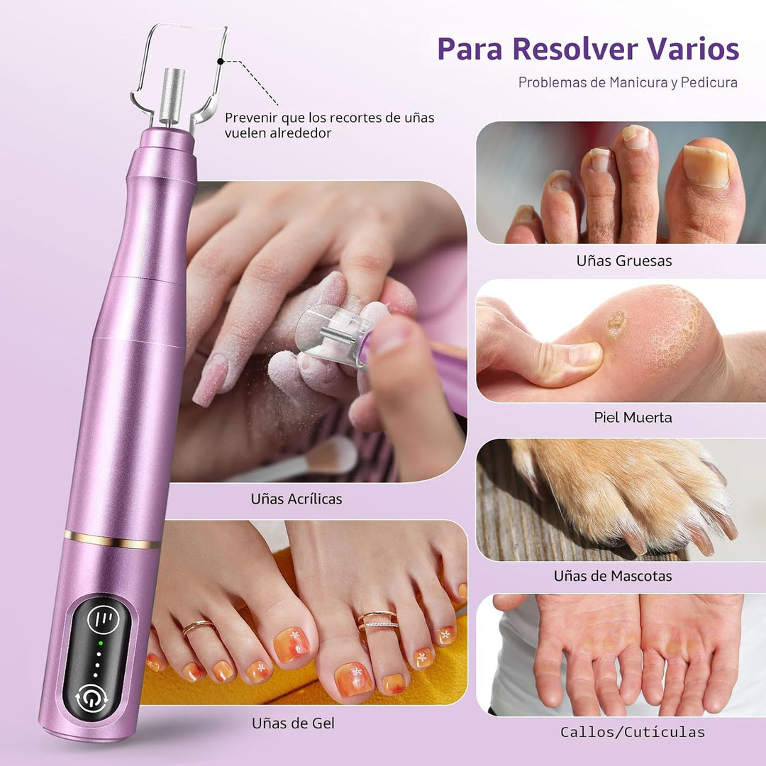 TUOBEO Kit de lima de uñas eléctrico inalámbrico para uñas, juego d...