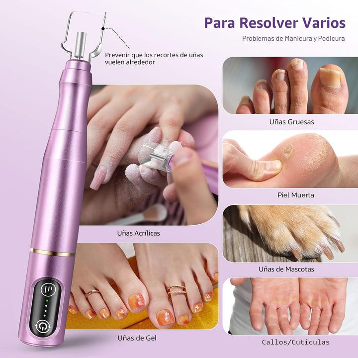 TUOBEO Kit de lima de uñas eléctrico inalámbrico para uñas, juego d...