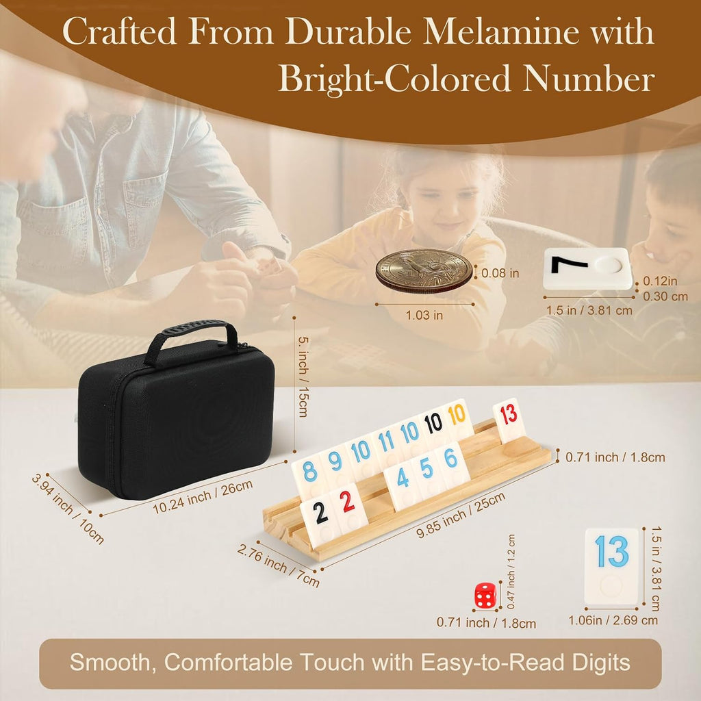 2-4 jugadores Rummy Game Regalos para hombres, mujeres, padre y madre