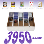 Paquete de 4 cajas de almacenamiento de tarjetas coleccionables de gran capacidad, caja de tarjetas, capacidad para 15760 unidades con fundas suaves, divisores y partidarios, para deportes