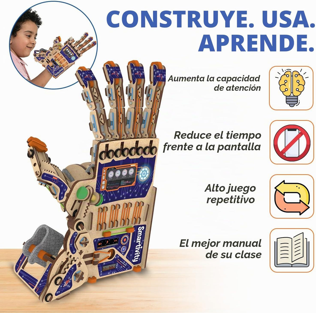 Smartivity Juguete mecánico robótico STEM de mano para niños de 8 a 14 años