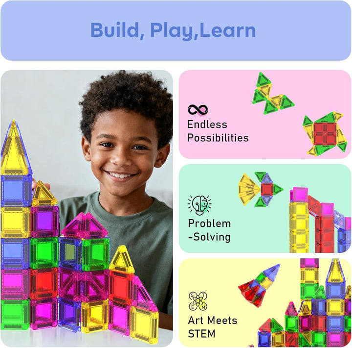 Azulejos magnéticos de construcción para niños, 100 azulejos magnét...