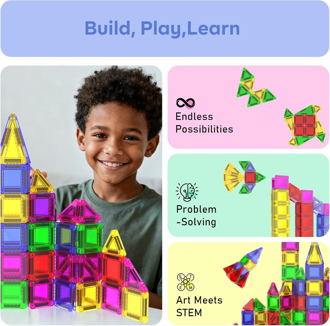Azulejos magnéticos de construcción para niños, 100 azulejos magnét...